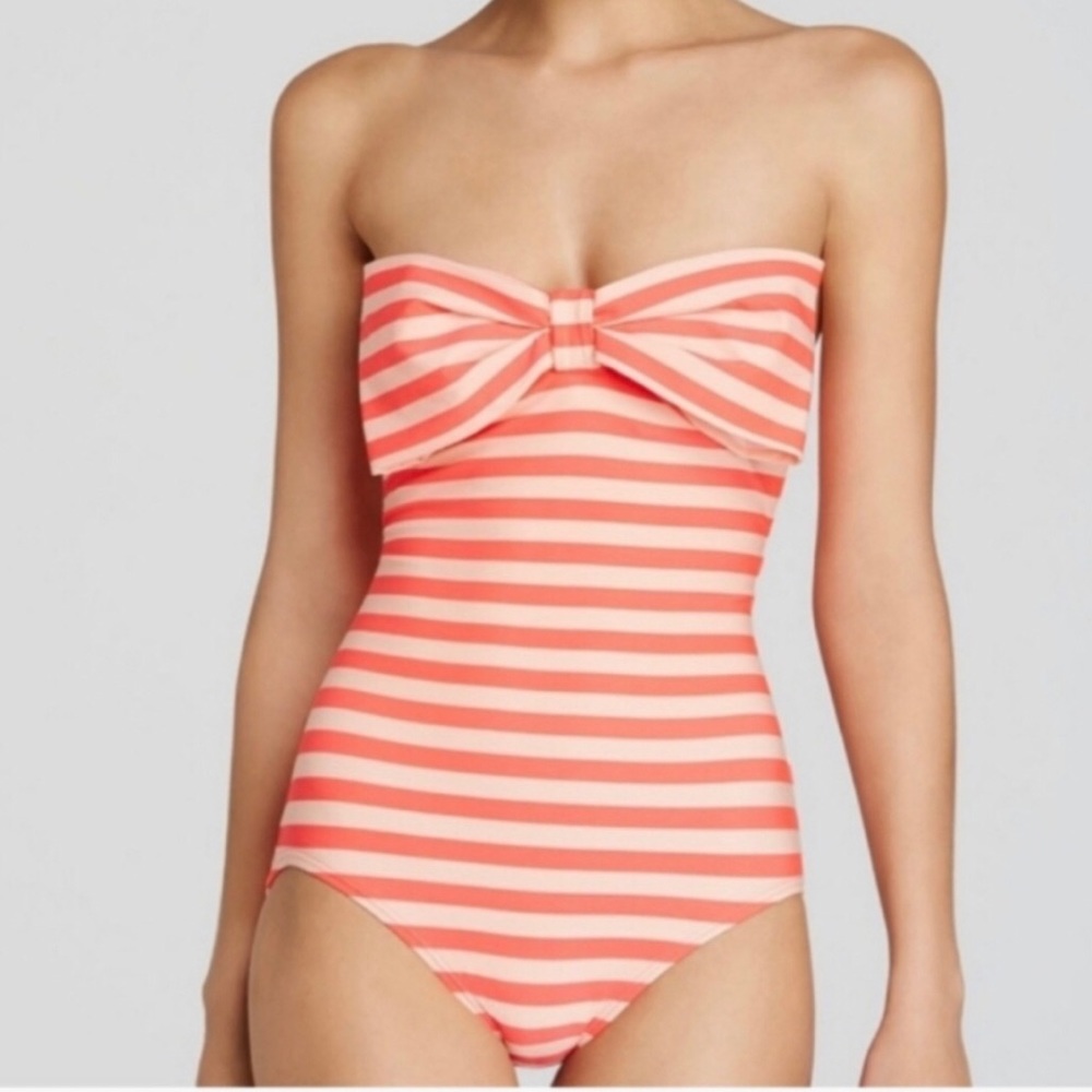 Kate spade striped with bow one piece swimsuit